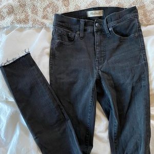 9in high rise black madewell jeans